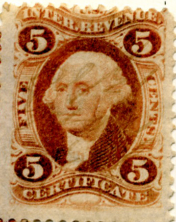 Scott R24 5 Cents Internal Revenue Stamp Certifciate