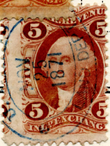 Scott R27 5 Cents Internal Revenue Stamp Inland Exchange a