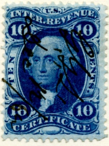 Scott R33 10 Cents Internal Revenue Stamp Certificate
