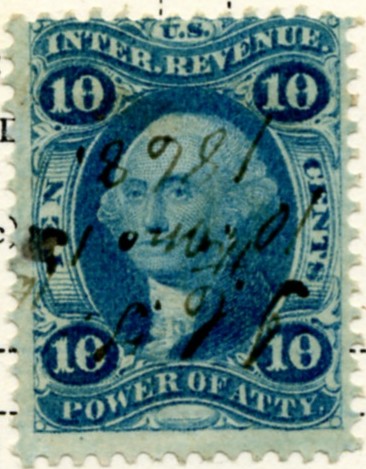 Scott R33 10 Cents Internal Revenue Stamp Certificate b