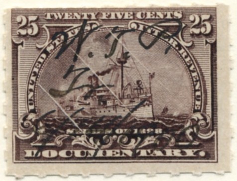 Scott R169 25 Cent Internal Revenue Documentary Stamp Watermarked USIR
