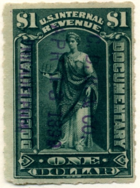 Scott R173 1 Dollar Internal Revenue Documentary Stamp Watermarked USIR b