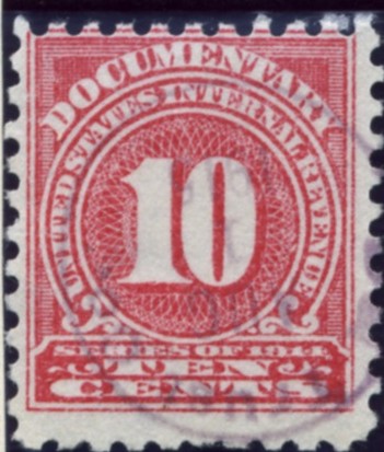 Scott R201 10 Cent Internal Revenue Documentary Stamp Watermarked USPS