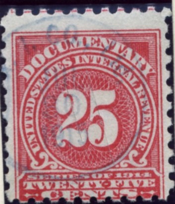 Scott R202 25 Cent Internal Revenue Documentary Stamp Watermarked USPS