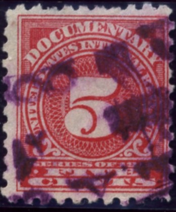 Scott R211 5 Cent Internal Revenue Documentary Stamp Watermarked USIR