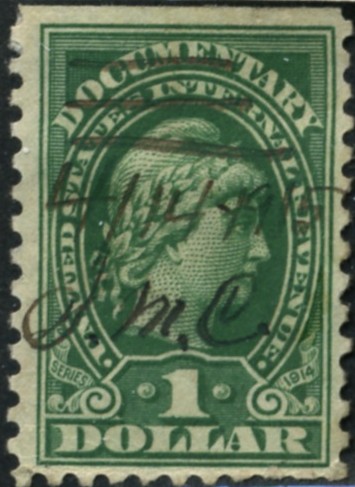 Scott R217 1 Dollar Internal Revenue Documentary Stamp Watermarked USIR