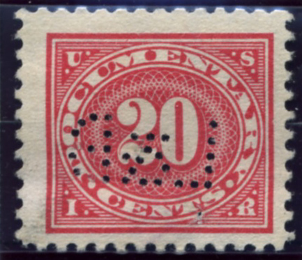 Scott R235 20 Cent Internal Revenue Documentary Stamp Watermarked USIR