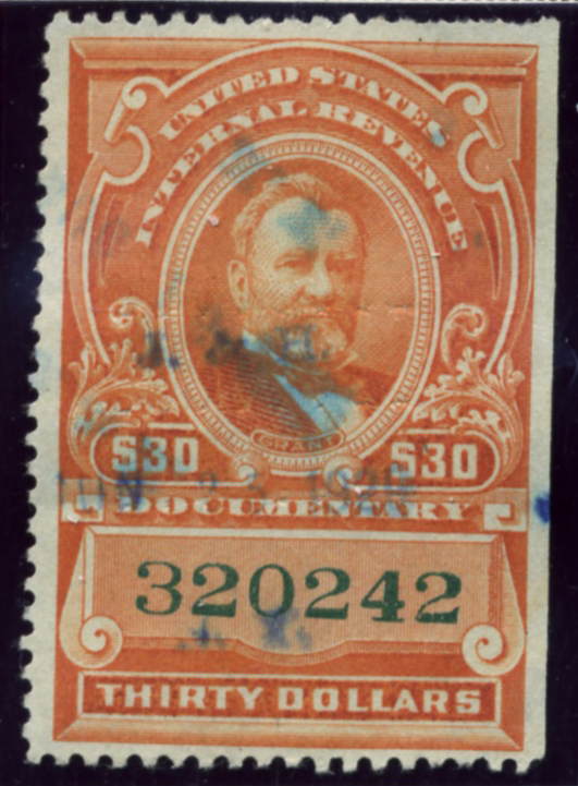 Scott R246 30 Dollar Internal Revenue Documentary Stamp Watermarked USIR a