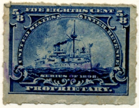 Scott RB23 5/8 Cent Internal Revenue Proprietary Stamp Watermarked USIR