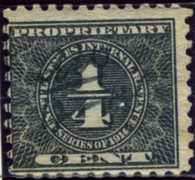 Scott RB45 1/4 Cent Internal Revenue Proprietary Stamp Watermarked USIR