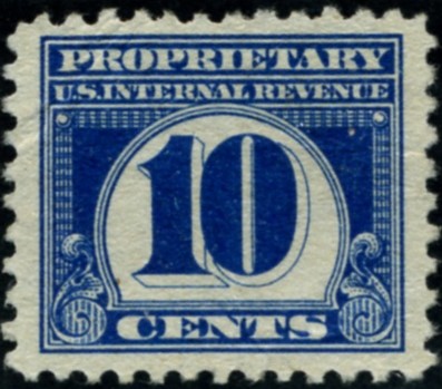 Scott RB71 10 Cent Internal Revenue Proprietary Stamp Watermarked USIR