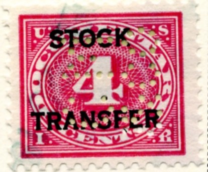 Scott RD3 4 Cent Internal Revenue Stock Transfer Documentary Stamp Watermarked USIR