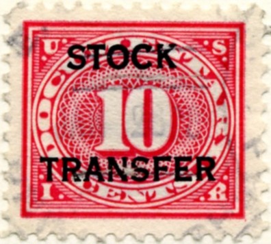 Scott RD5 10 Cent Internal Revenue Stock Transfer Documentary Stamp Watermarked USIR