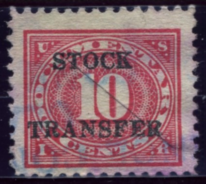 Scott RD5 10 Cent Internal Revenue Stock Transfer Documentary Stamp Watermarked USIR a