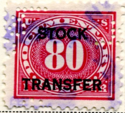 Scott RD10 80 Cent Internal Revenue Stock Transfer Documentary Stamp Watermarked USIR