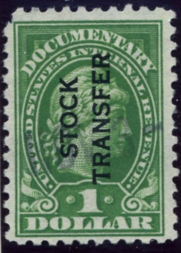 Scott RD12 1 Dollar Internal Revenue Stock Transfer Documentary Stamp Watermarked USIR