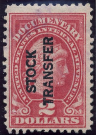 Scott RD13 2 Dollar Internal Revenue Stock Transfer Documentary Stamp Watermarked USIR a