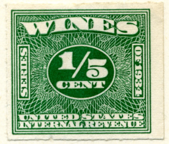 Scott 4900 1/5 Cent Internal Revenue Wines Stamp