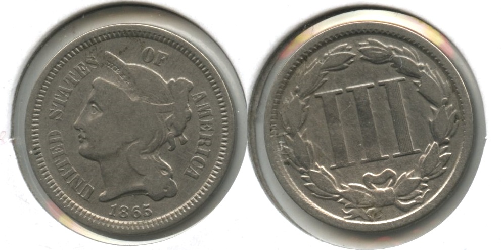 1865 Three Cent Nickel AG-3+ #b