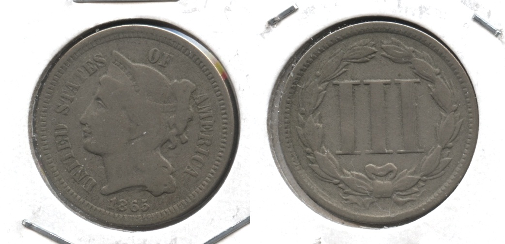 1865 Three Cent Nickel VG-8 #s