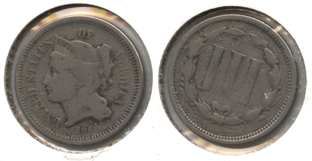 1866 Three Cent Nickel Good-4 #g
