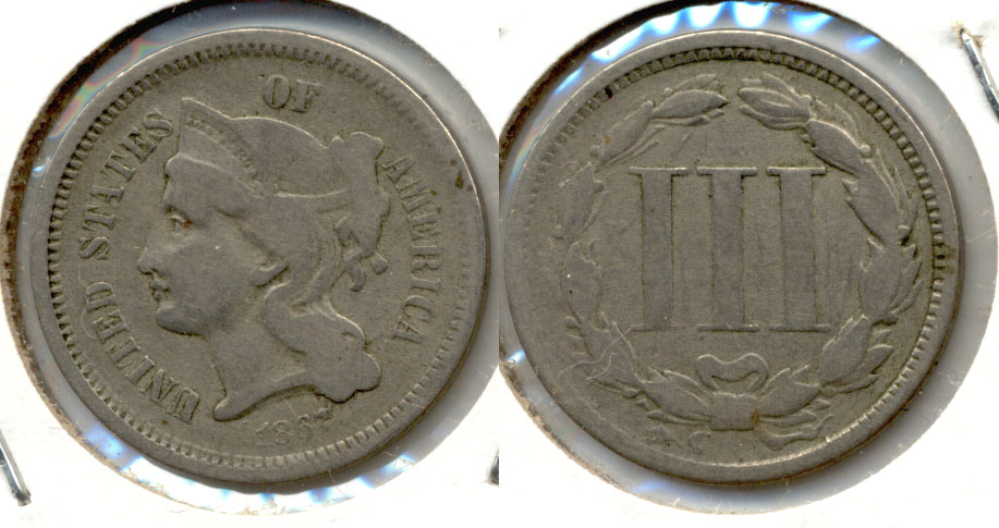 1867 Three Cent Nickel VG-8 b