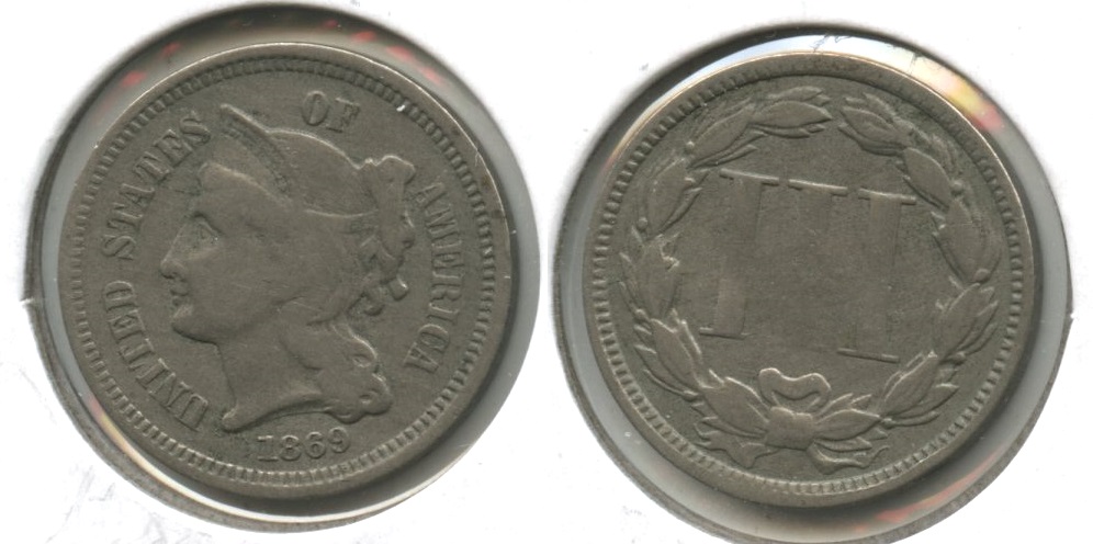 1869 Three Cent Nickel VG-8 #g