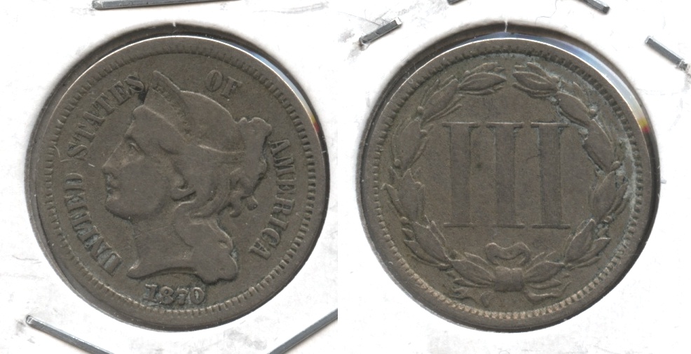 1870 Three Cent Nickel VG-8 #c