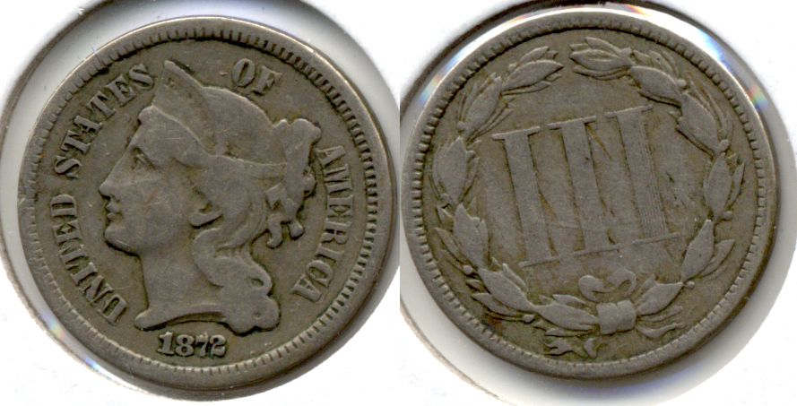 1872 Three Cent Nickel VG-8 b