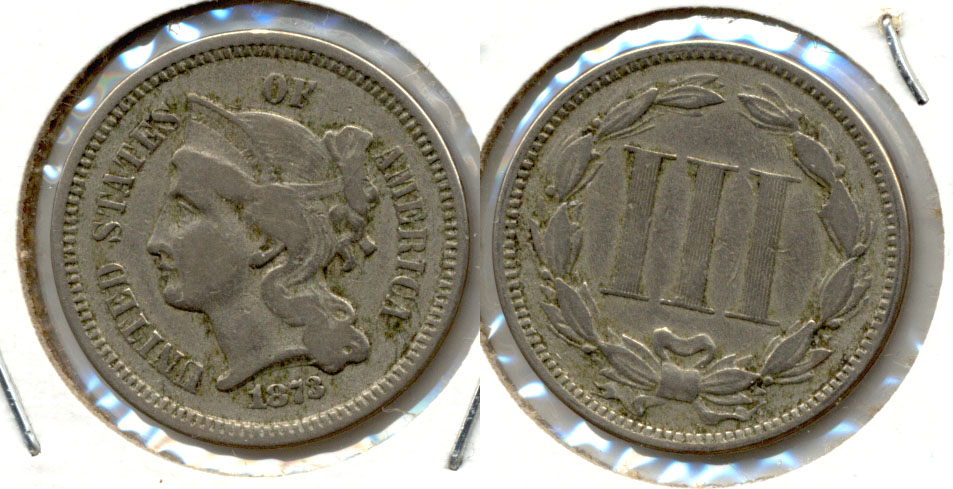 1873 Three Cent Nickel Fine-12 a