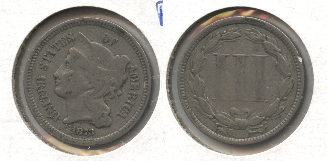 1873 Three Cent Nickel Fine-12 #e Open 3