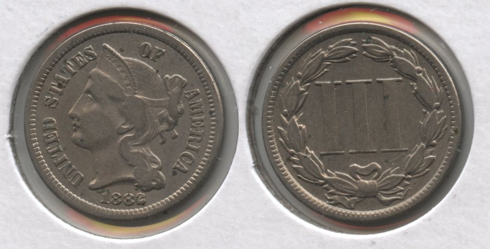 1882 Three Cent Nickel Fine-12