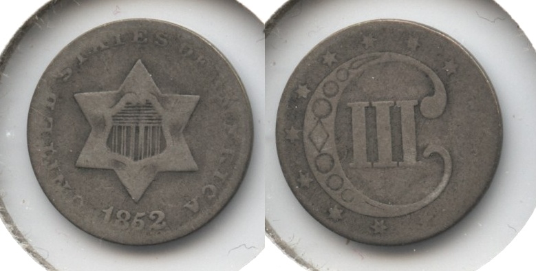 1852 Three Cent Silver Good-4 i