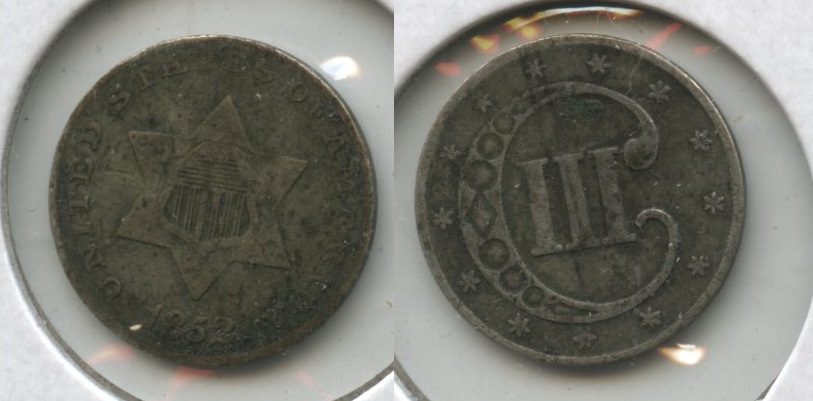 1852 Three Cent Silver VG-8 #f