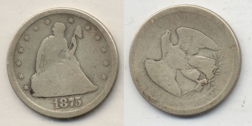 1875-S Twenty Cent Piece Good-4 Rotated Reverse