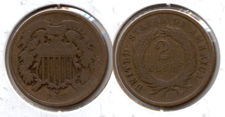 1864 Large Motto Two Cent Piece Good-4 ab