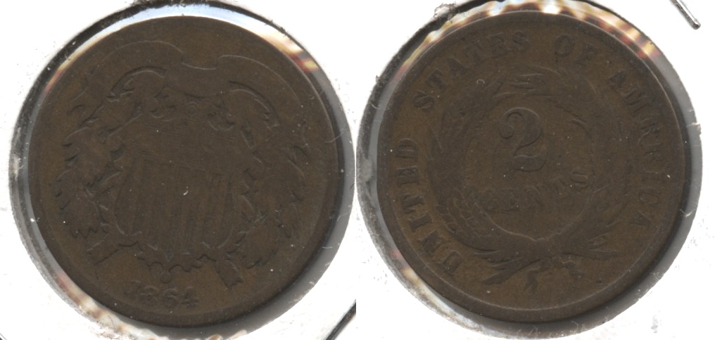 1864 Large Motto Two Cent Piece Good-4 #aq