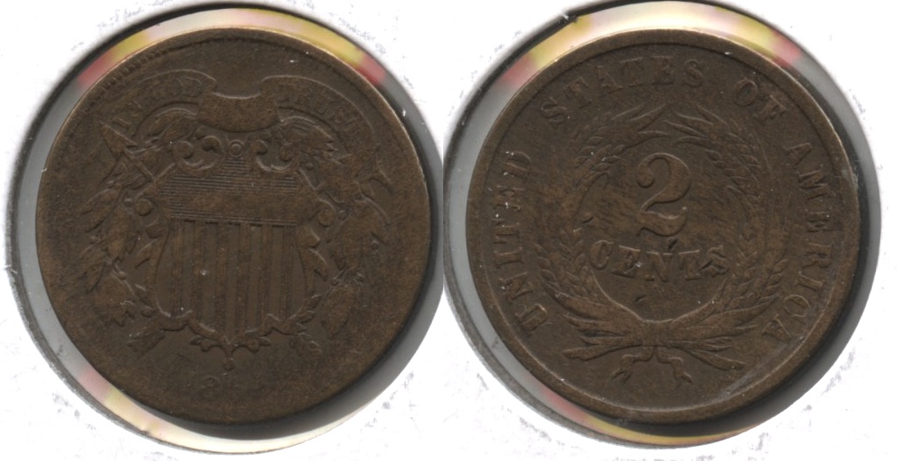 1864 Large Motto Two Cent Piece Good-4 #au
