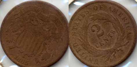 1865 Two Cent Piece AG-3 b Porous
