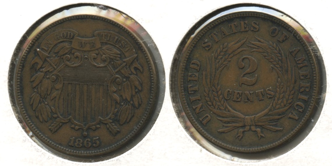 1865 Two Cent Piece EF-40 #i