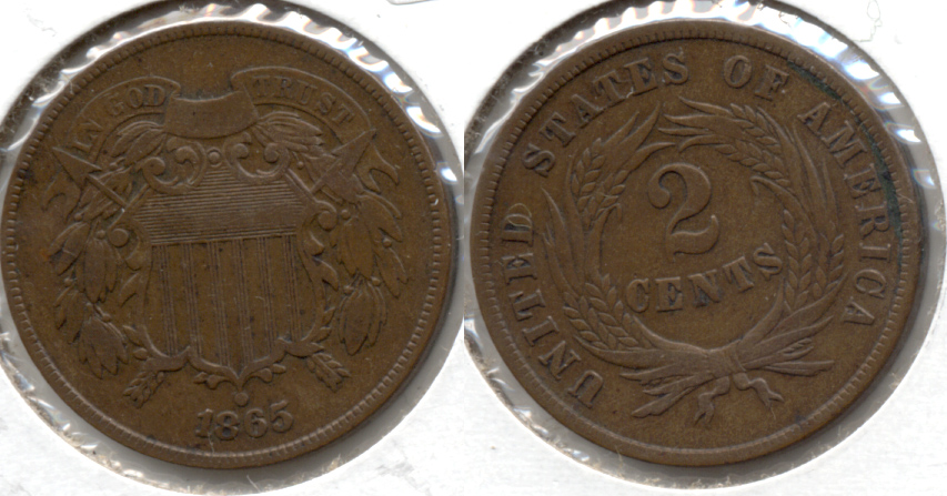 1865 Two Cent Piece Fine-12 d