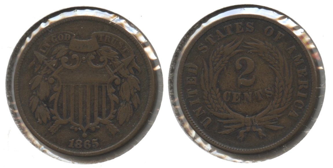 1865 Two Cent Piece Fine-12 #h