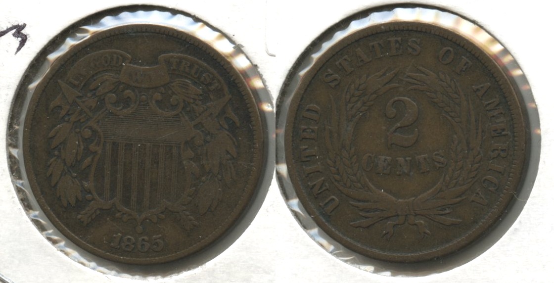 1865 Two Cent Piece Fine-12 #i