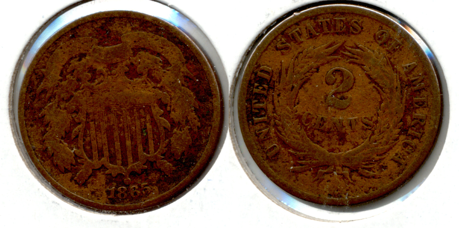 1865 Two Cent Piece Good-4 f