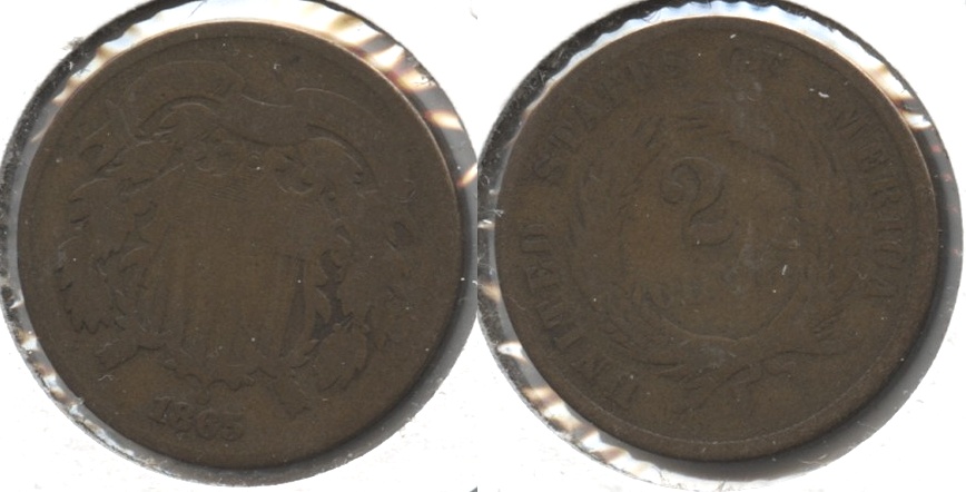 1865 Two Cent Piece Good-4 #q