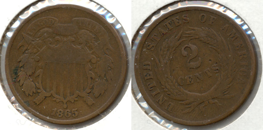 1865 Two Cent Piece VG-8 a