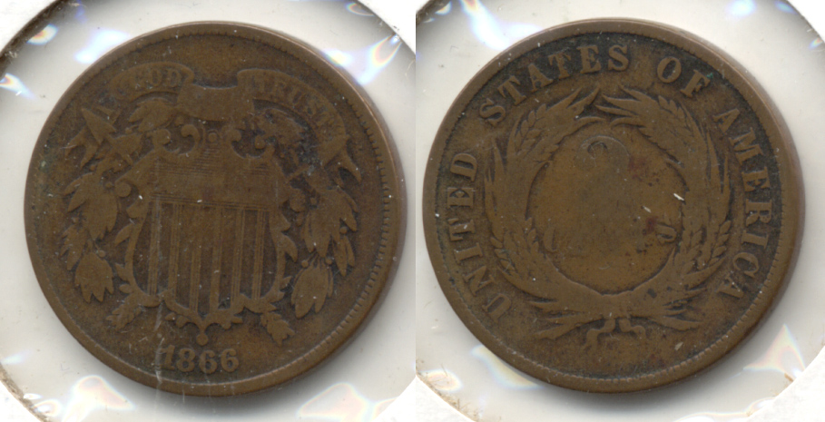 1866 Two Cent Piece Good-4 d