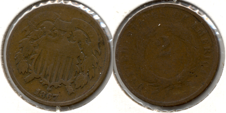 1867 Two Cent Piece Good-4 e
