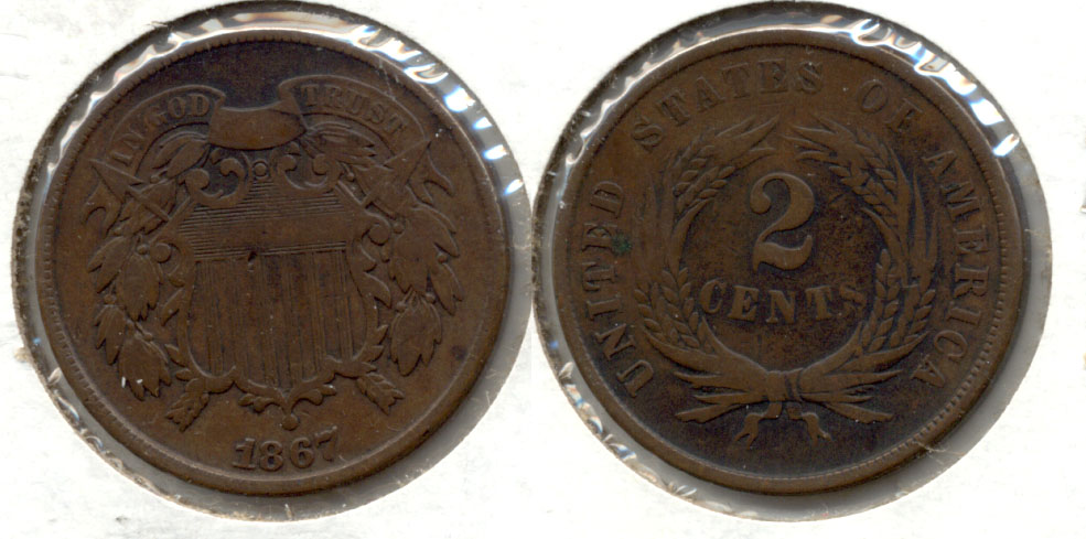 1867 Two Cent Piece VG-8 a