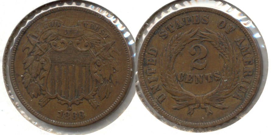 1868 Two Cent Piece EF-40